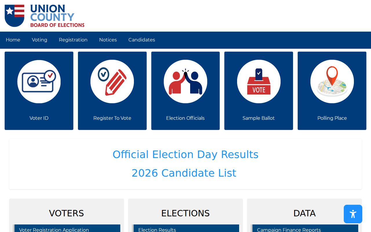 Union County residents directory elections office source